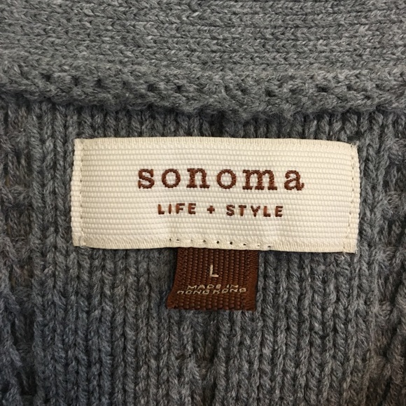 Sonoma Grey Short Sleeve Sweater Button Large - Picture 4 of 5